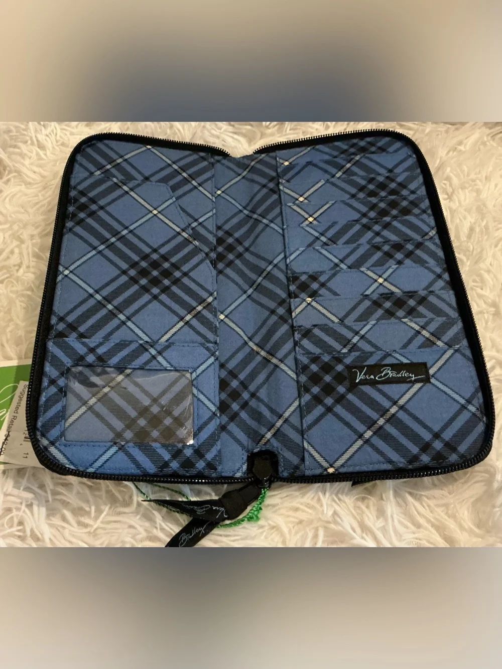 Vera Bradley Alpine Black Travel Organizer Wallet Passport Holder NWT Zip Case